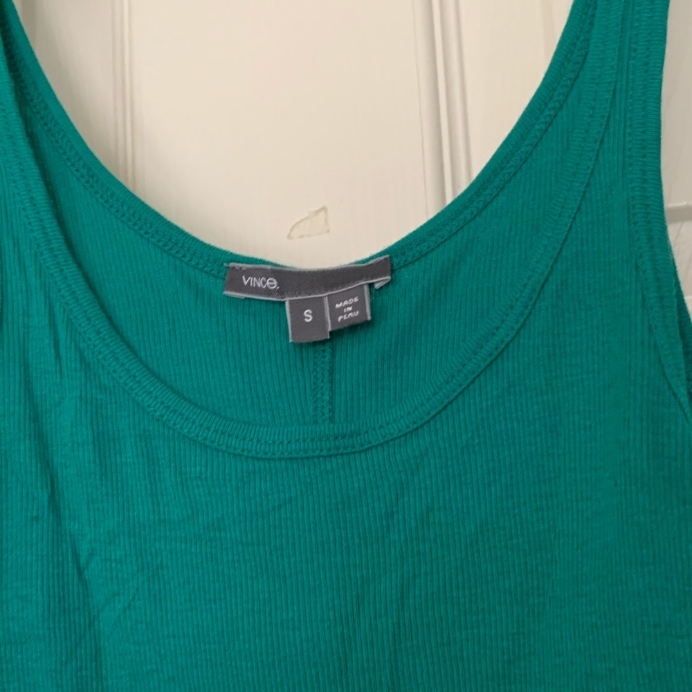 Vince Green Ribbed Tank Sz S